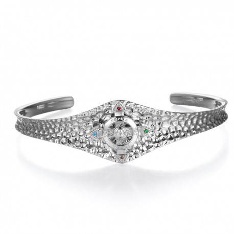 Schutzkreuz 18mm Silber 925 mit Energiekreis als Armreif NEU