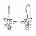 Energie-Schutz-Ohrringe Taube in 925 Silber