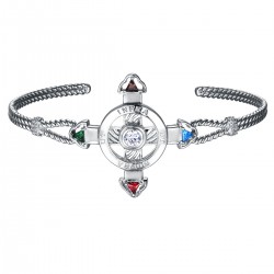 Schutzkreuz 30mm Silber 925 als Armreif NEU