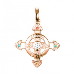 Schutzkreuz 585 Weißgold in 18 mm ein Stein