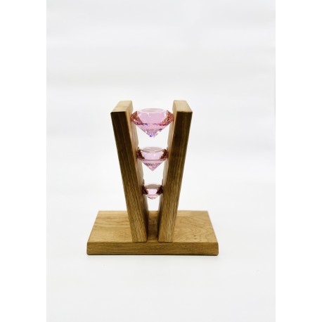 Kristallständer dreifach für Gensungskristall Eiche massiv