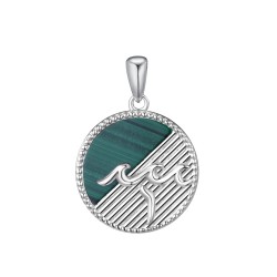 Schutzanhänger "Wasser" mit echtem Malachit und Schutzkreuz