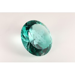 Lichtkristall 15cm rund Türkis