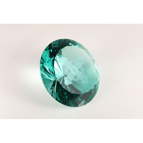 Lichtkristall 15cm rund Türkis