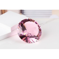 Lichtkristall 15cm rund Rosa