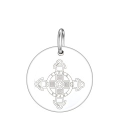 Schutzkreuz Anhänger eingraviert 18mm in Silber 925