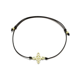 Schutzkreuz als Armband in 11mm 925 Silber vergoldet