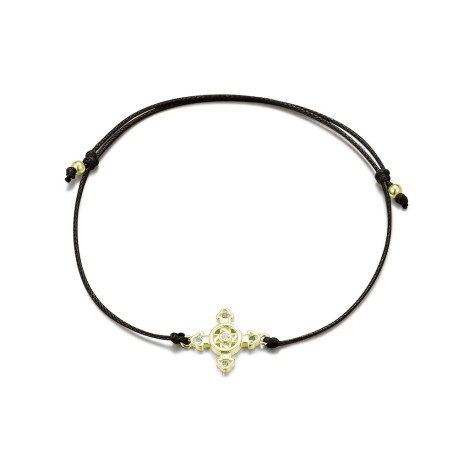 Schutzkreuz als Armband in 11mm 925 Silber vergoldet