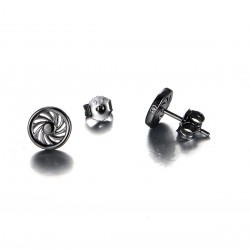 Energie-Schutz-Ohrstecker schwarz rhodiniert