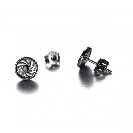 Energie-Schutz-Ohrstecker 925 schwarz rhodiniert