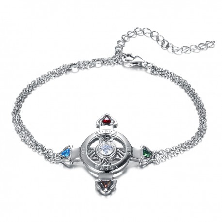 Schutzkreuz Silber 925 als Armband